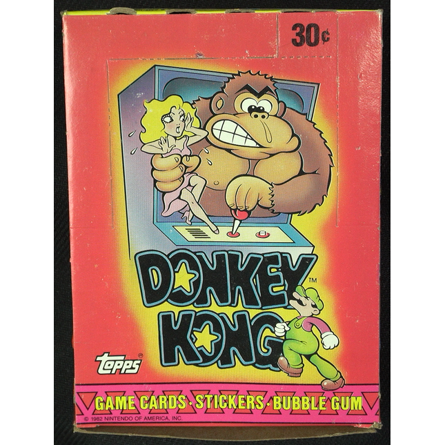 Donkey Kong Game Cards - Topps - Booster Box (Sealed Packs) - Moderately Used Condition - Rare