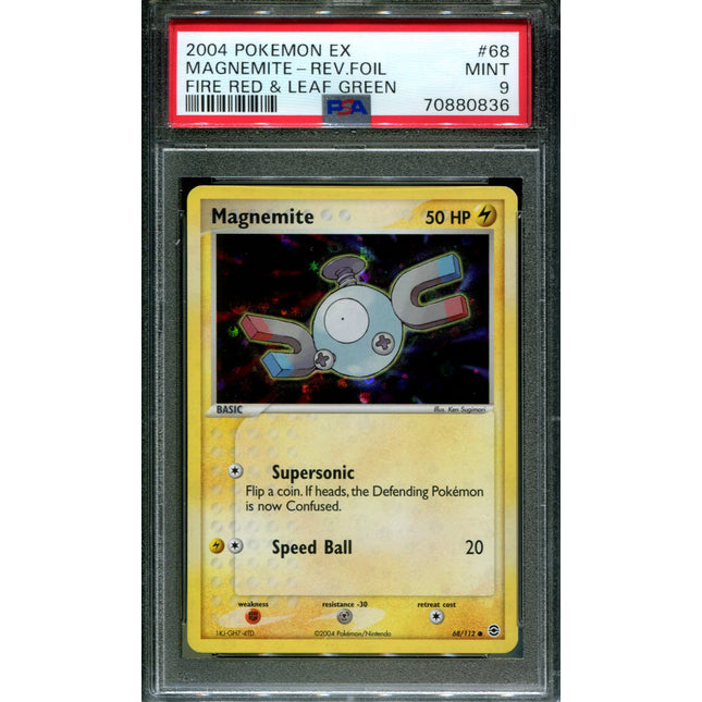 Magnemite - 68/112 - PSA 9 - Reverse Holo - FRLG - Pokemon - 80836