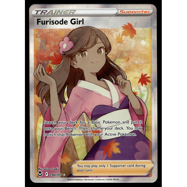 Furisode Girl - 190/195 - PSA NM - Full Art - Silver Tempest - Pokemon - A5-9