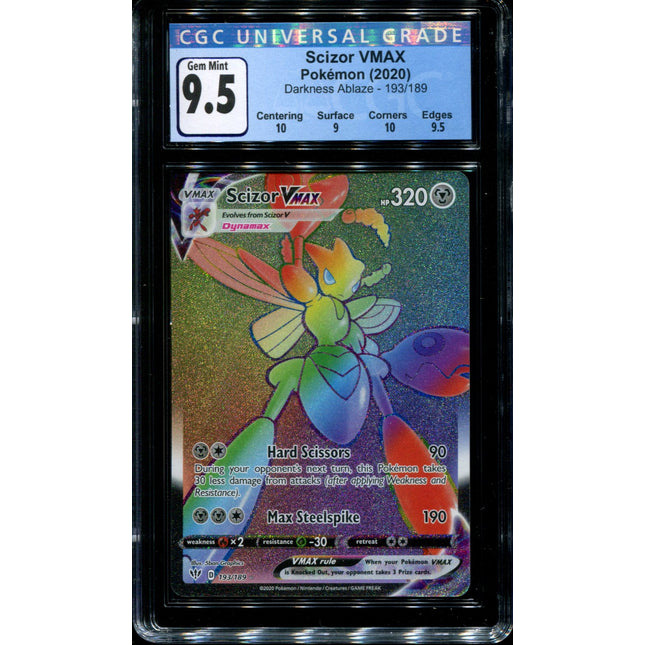 Scizor Vmax - 193/189 - CGC 9.5 Gem Mint - Darkness Ablaze - 68090
