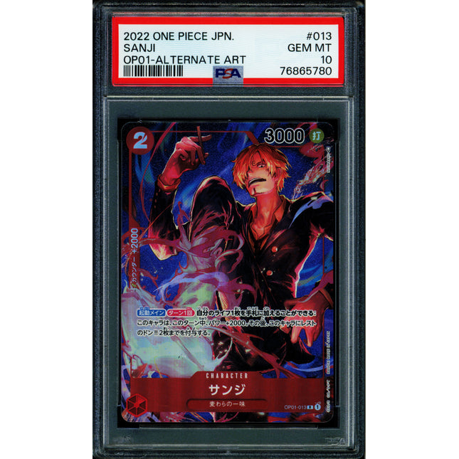 Sanji - OP01-013 - PSA 10 - Alt Art Japanese - OP01 - One Piece - 65780