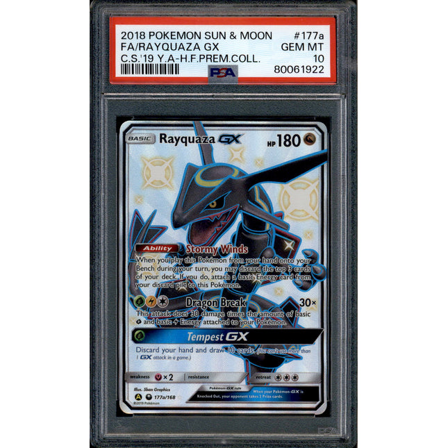Rayquaza GX - 177a/168 - PSA 10 - Shiny GX - Hidden Fates - Pokemon - 61922