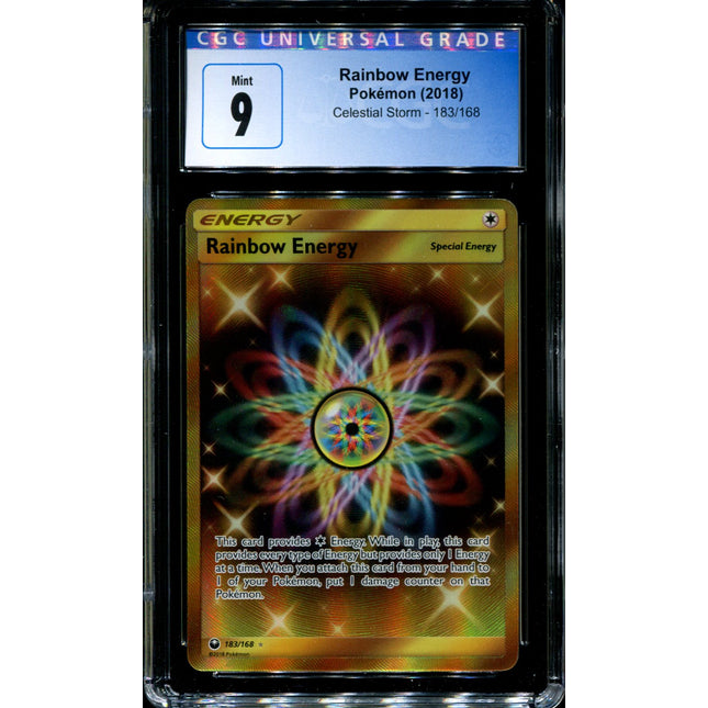 Rainbow Energy - 183/168 - CGC 9 - Celestial Storm - Secret Rare - Pokemon - 91328