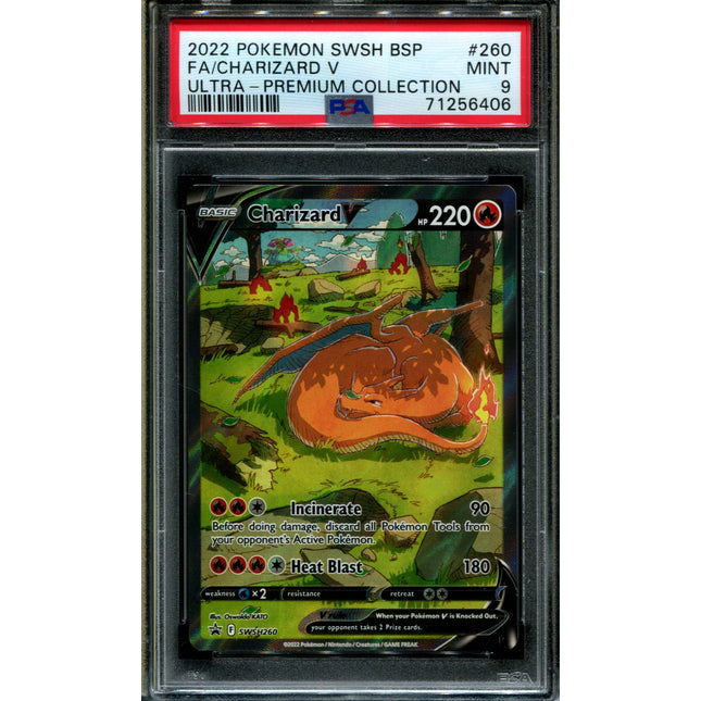 Charizard V - SWSH260 - PSA 9 - Alternate Art - Black Star Promo - Pokemon - 56406