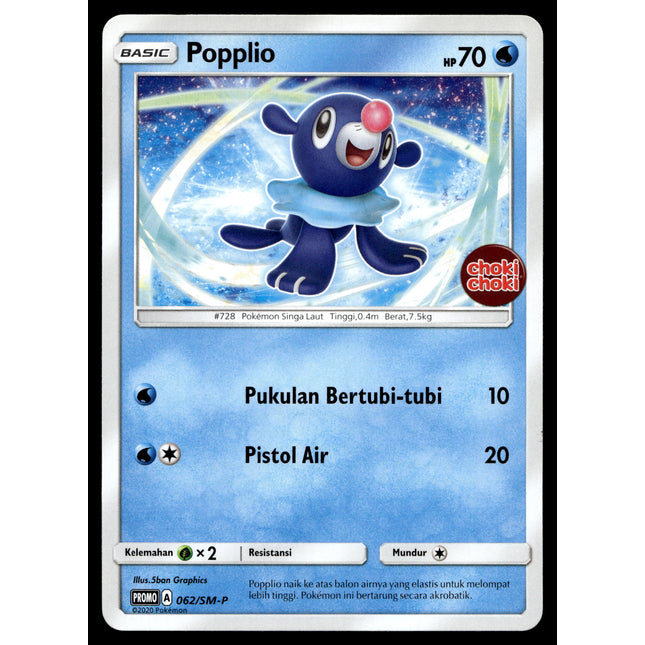 Popplio - 062/SM-P - NM - Indonesian Choki Choki - Promo - Pokemon - B1-57