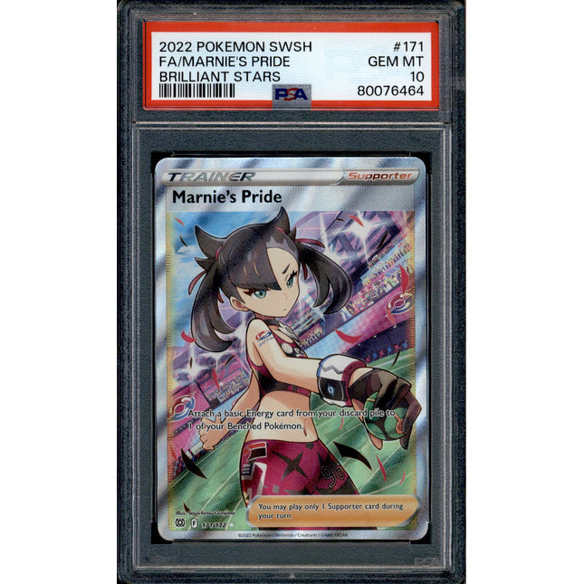 Marnie's Pride - 171/172 - PSA 10 - Full Art - Brilliant Stars - Pokemon - 76464