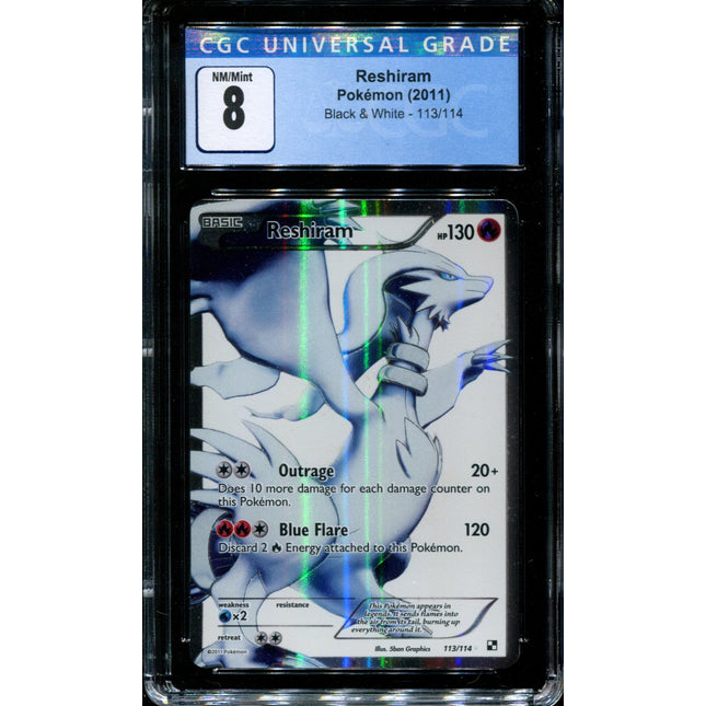 Reshiram - 113/114 - CGC 8 - Black & White - Ultra Rare - Pokemon - 35253