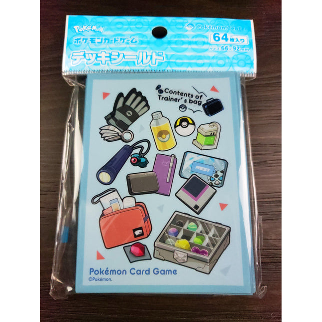 Contents of Trainer's Bag (Blue) - Set of 64 Sleeves - Japanese - Pokemon Center