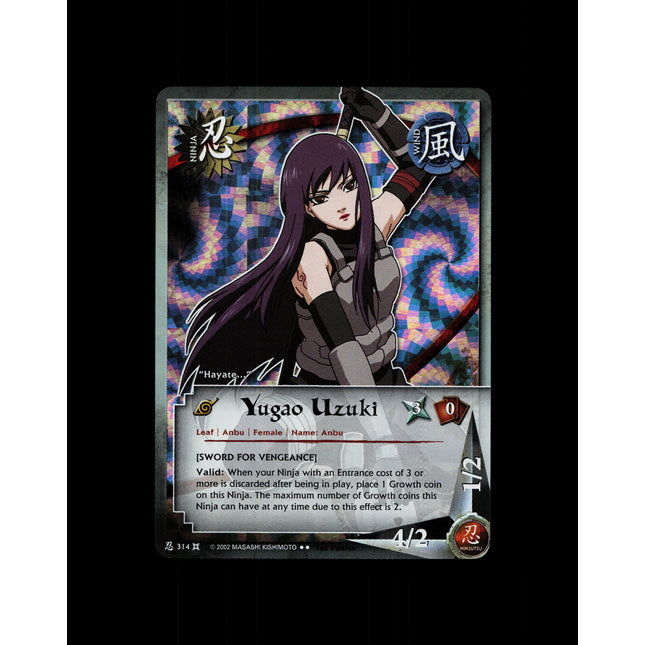 Yugao Uzuki - 314 - NM - 1st Edition - Wavy Foil - Naruto CCG - D3-39