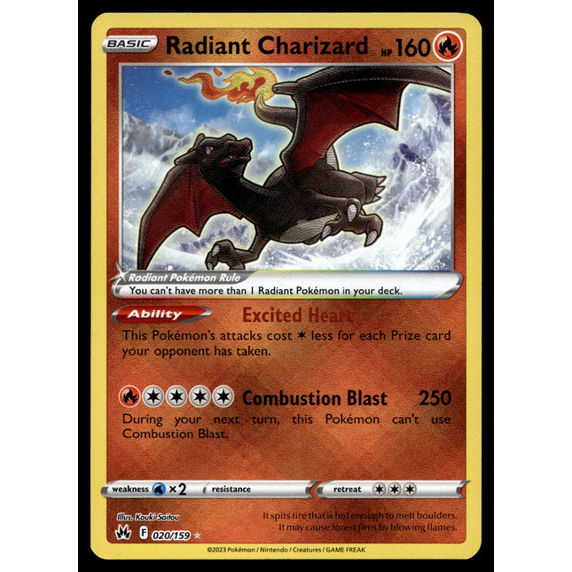 Radiant Charizard - 020/159 - NM - Ultra Rare - Crown Zenith - Pokemon - A7-53