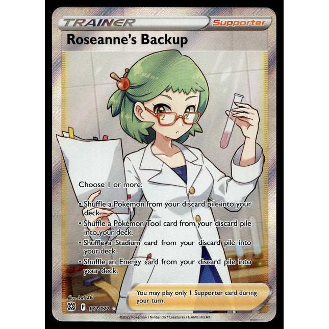 Roseanne's Backup - 172/172 - PSA NM - Full Art - Brilliant Stars - Pokemon - A5-37