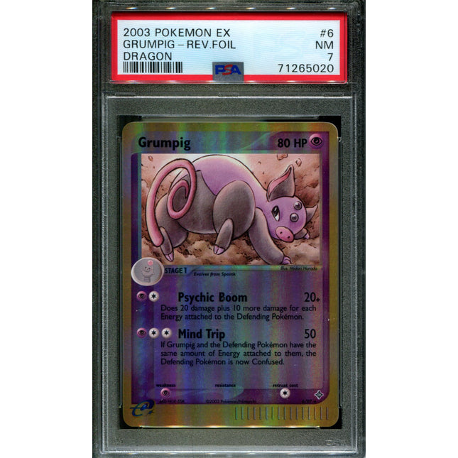 Grumpig - 6/97 - PSA 7 - Reverse Holo - Dragon - Pokemon - 65020
