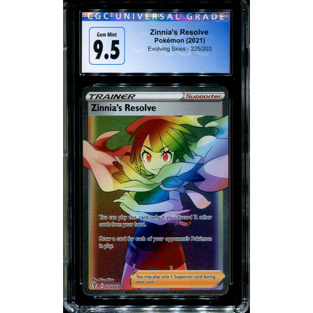 Zinnia's Resolve - 225/203 - CGC 9.5 - Evolving Skies - Hyper Rare - Pokemon - 91382