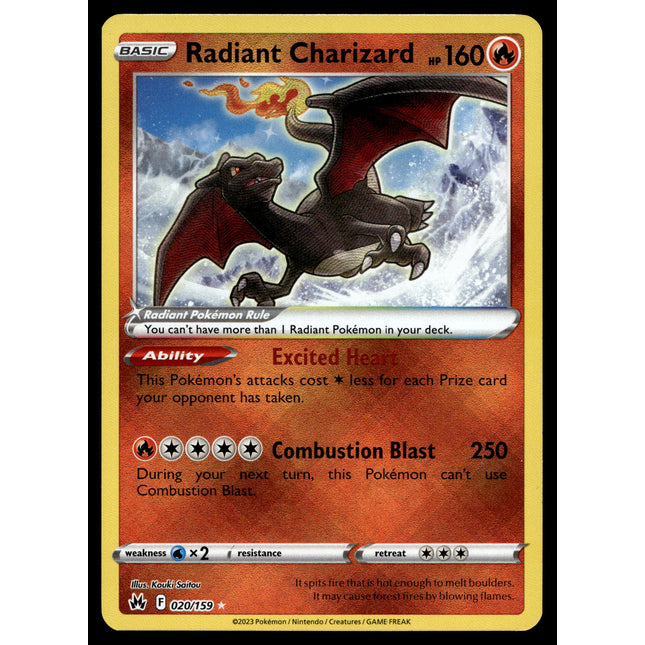 Radiant Charizard - 020/159 - NM - Ultra Rare - Crown Zenith - Pokemon - A7-54