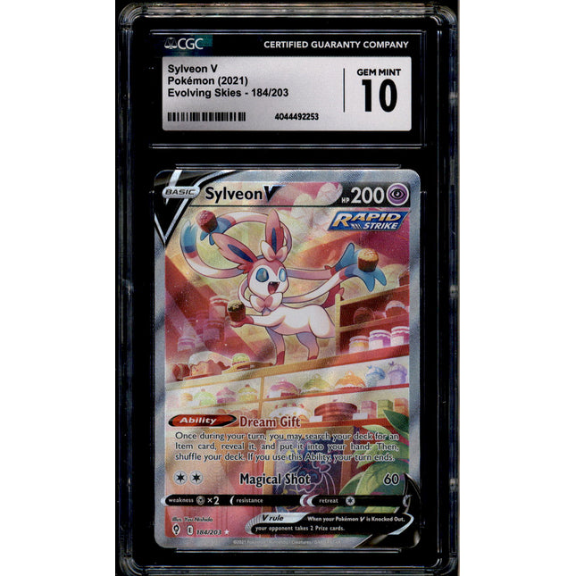 Sylveon V - 184/203 - CGC 10 - Alt Art - Evolving Skies - Pokemon - 92253