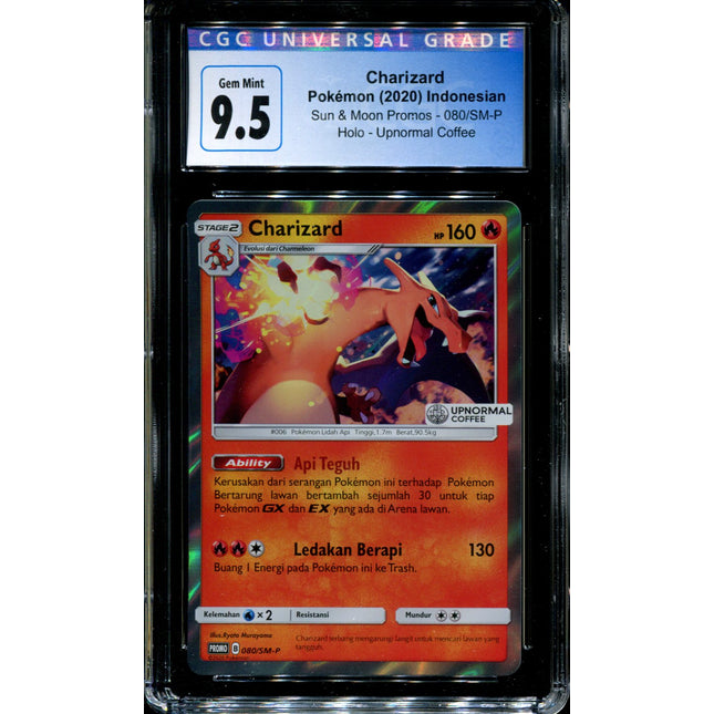 Charizard - 080/SM-P - CGC 9.5 - Sun & Moon Promos - Indonesian - Upnormal Coffee - Pokemon - 94126