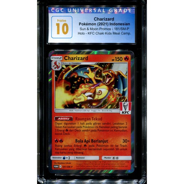 Charizard - 181/SM-P - CGC 10 - Sun & Moon Promos - Indonesian - KFC - Pokemon - 94089