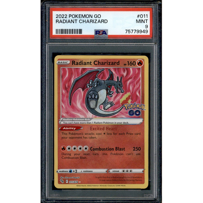 Radiant Charizard - 011/078 - PSA 9 - Ultra Rare - Pokemon GO - Pokemon - 79949