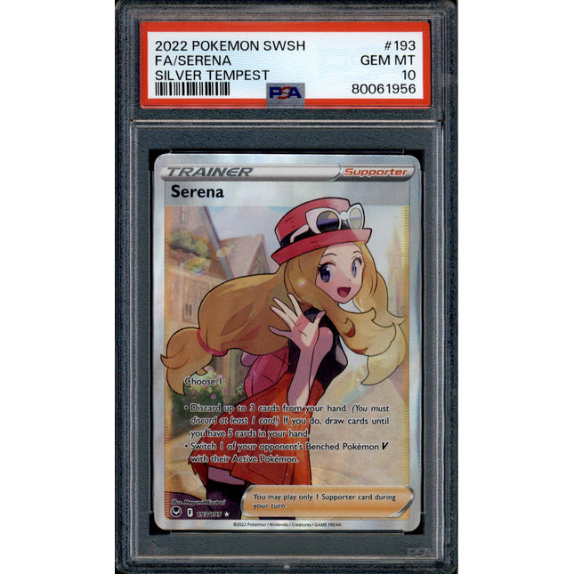Serena - 193/195 - PSA 10 - Full Art - Silver Tempest - Pokemon - 61956
