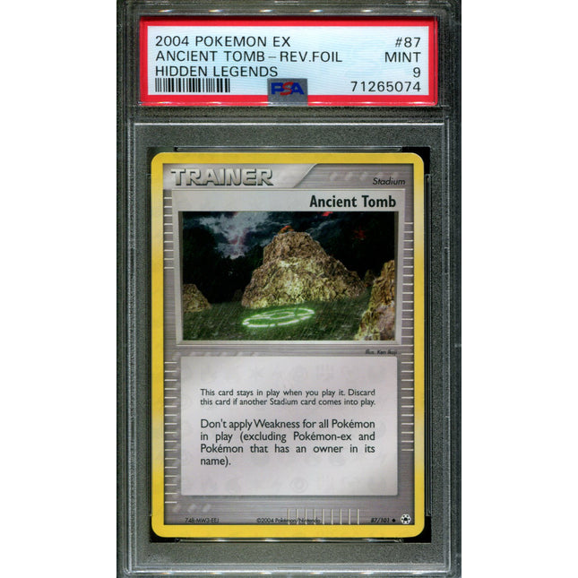 Ancient Tomb - 87/101 - PSA 9 - Reverse Holo - Hidden Legends - Pokemon - 65074