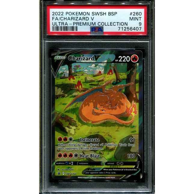 Charizard V - SWSH260 - PSA 9 - Alternate Art - Black Star Promo - Pokemon - 56407