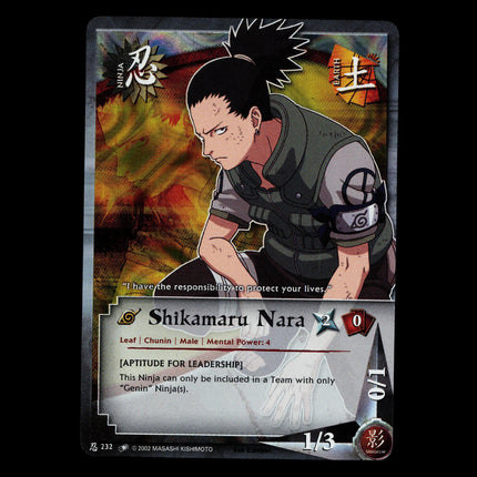 Shikamaru Nara - 232 - NM - 1st Edition - Foil - Naruto CCG - D3-13
