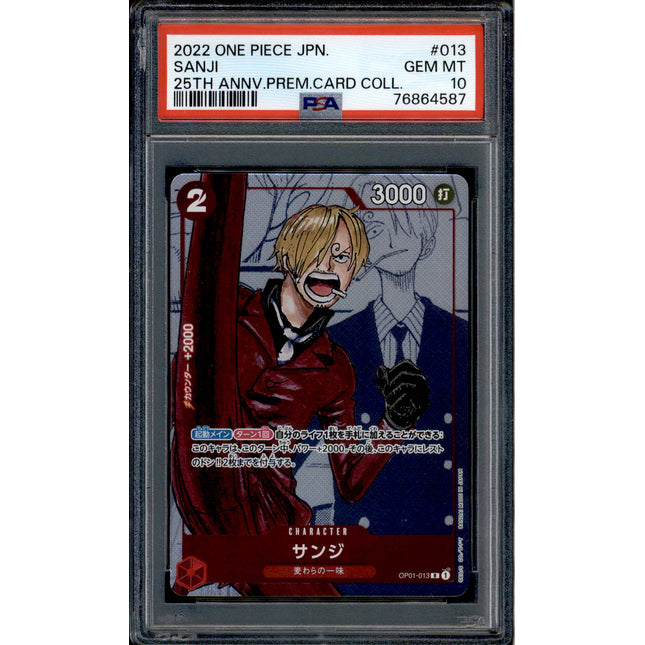 Sanji - OP01-013 - PSA 10 - Alt Art Japanese - 25th - One Piece - 64587