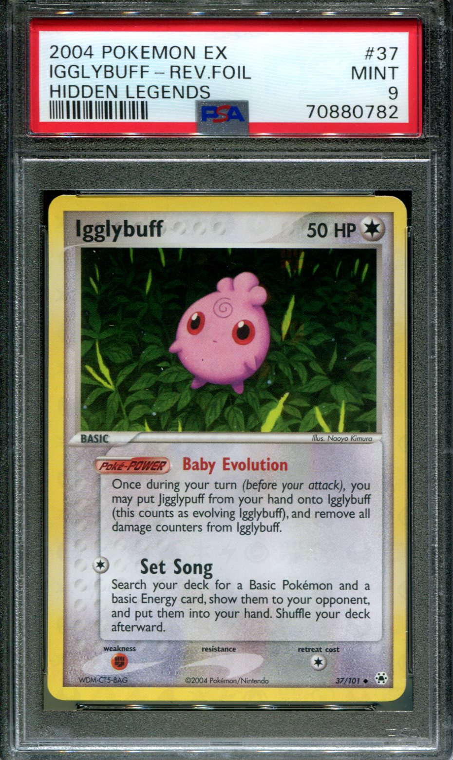 pokemon igglybuff card Igglybuff - 37/101 - PSA 9 - Reverse Holo - Hidden Legends - Pokemon