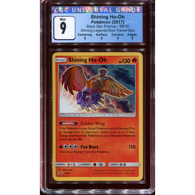 Shining Ho-oh - SM70 - CGC 9 Mint - Black Star Promo - Shining Legends - 68306