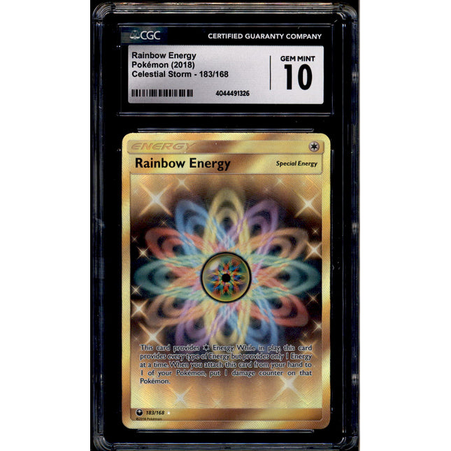 Rainbow Energy - 183/168 - CGC 10 - Secret Rare - Celestial Storm - Pokemon - 91326