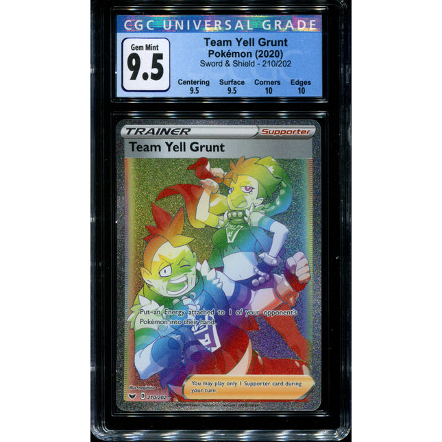 Team Yell Grunt - 210/202 - CGC 9.5 Gem Mint - Sword & Shield - 02310