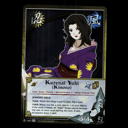 Kurenai Yuhi (Kimono) - 1260 - NM - 1st Edition Foil - S22 - Naruto CCG - D4-93