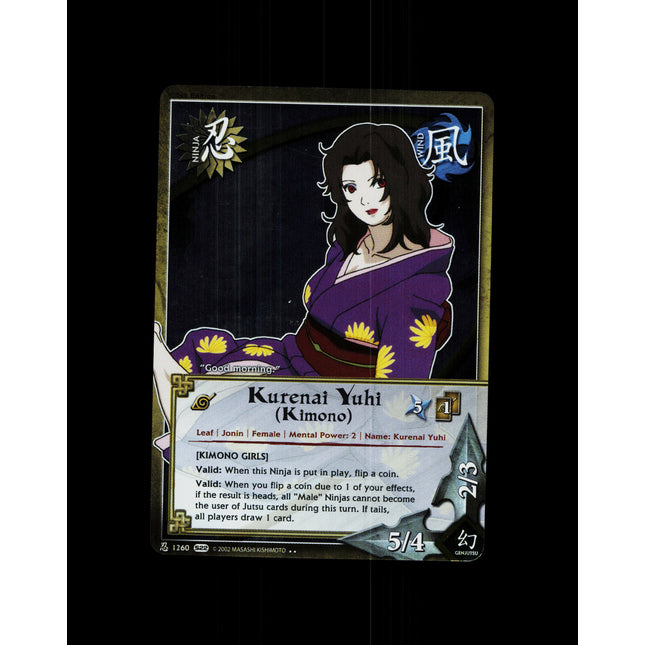 Kurenai Yuhi (Kimono) - 1260 - NM - 1st Edition Foil - S22 - Naruto CCG - D4-93
