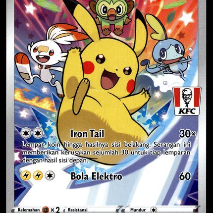 Pikachu - 016/S-P - PSA NM - Indonesian - KFC - Promo - Pokemon - A1-50