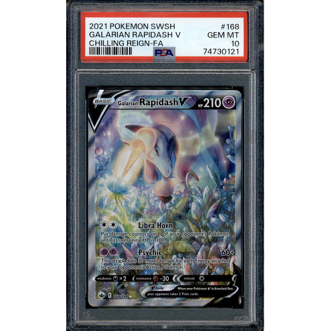 Galarian Rapidash V - 168/198 - PSA 10 - Alt Art - Chilling Reign - Pokemon - 30121