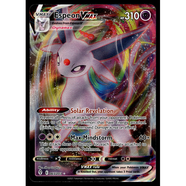 Espeon Vmax - 065/203 - NM - Ultra Rare - Evolving Skies - Pokemon - A9-98