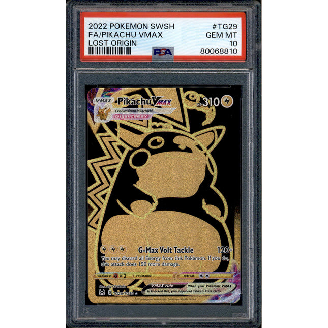 Pikachu Vmax - TG29/TG30 - PSA 10 - Secret Rare - Lost Origin - Pokemon - 68810