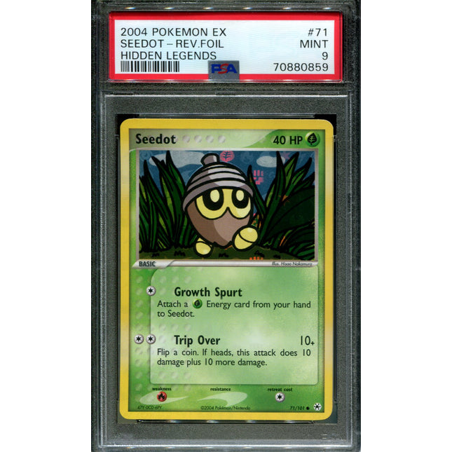 Seedot - 71/101 - PSA 9 - Reverse Holo - Hidden Legends - Pokemon - 80859