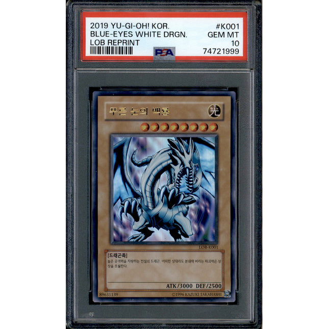 Blue-Eyes White Dragon - LOB-K001 KOREAN - PSA 10 - Holo - LOB - Pokemon - 21999