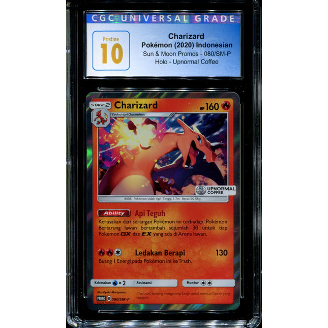 Charizard - 080/SM-P - CGC 10 - Sun & Moon Promos - Indonesian - Upnormal Coffee - Pokemon - 94134