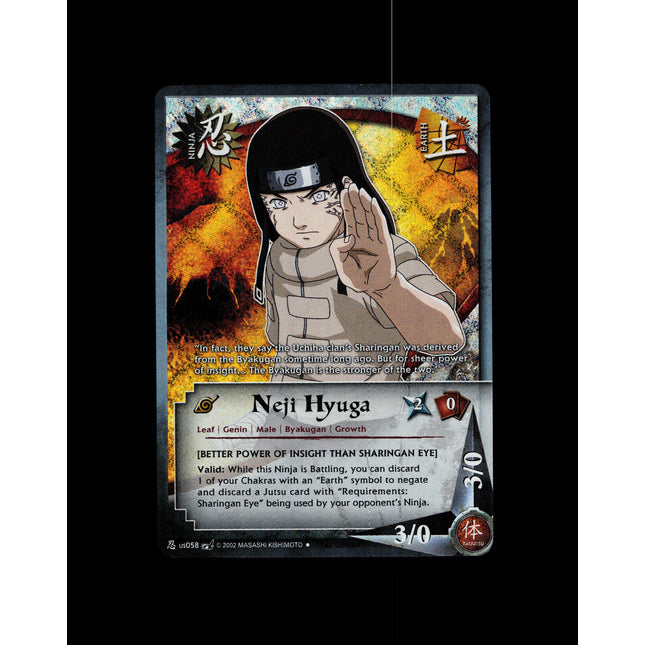 Neji Hyuga - us058 - NM - 1st Edition - Diamond Foil - Naruto CCG - D3-26
