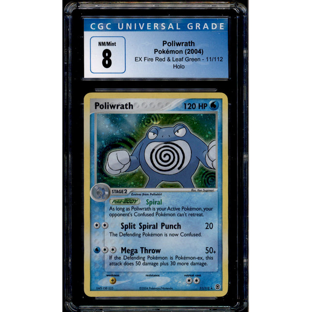Poliwrath - 11/112 - CGC 8 - FRLG - Holo - Pokemon - 83014