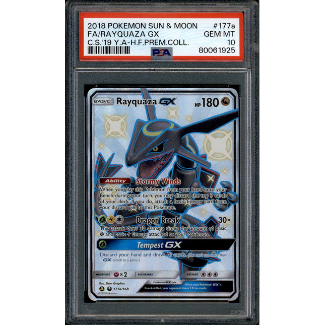 Rayquaza GX - 177a/168 - PSA 10 - Shiny GX - Hidden Fates - Pokemon - 61925