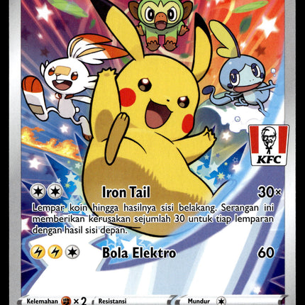 Pikachu - 016/S-P - PSA NM - Indonesian - KFC - Promo - Pokemon - A1-48