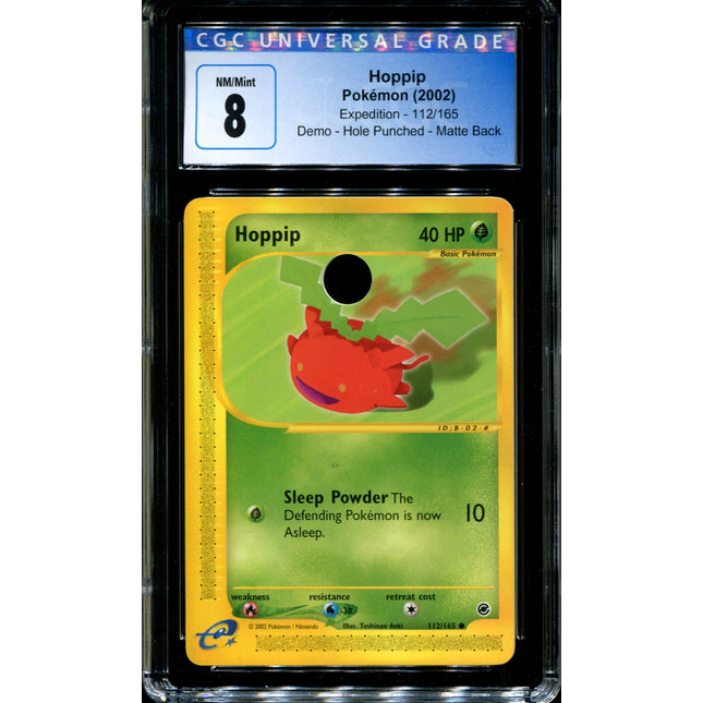 Hoppip - 112/165 - CGC 8 - Expedition - Demo - Hole Punched Matte Back - Pokemon - 91091