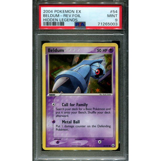 Beldum - 54/101 - PSA 9 - Reverse Holo - Hidden Legends - Pokemon - 65003
