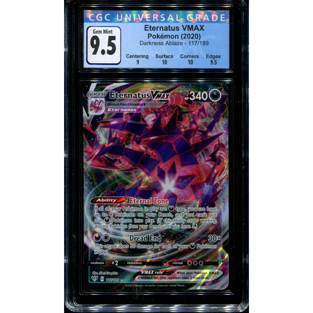 Eternatus Vmax - 117/189 - CGC 9.5 Gem Mint - Darkness Ablaze - 68051