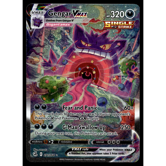 Gengar Vmax - 271/264 - NM - Alt Art - Fusion Strike - Pokemon - A6-87