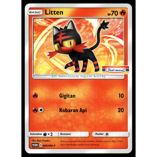 Litten - 006/SM-P - NM - Indonesian Indomaret - Promo - Pokemon - B1-63
