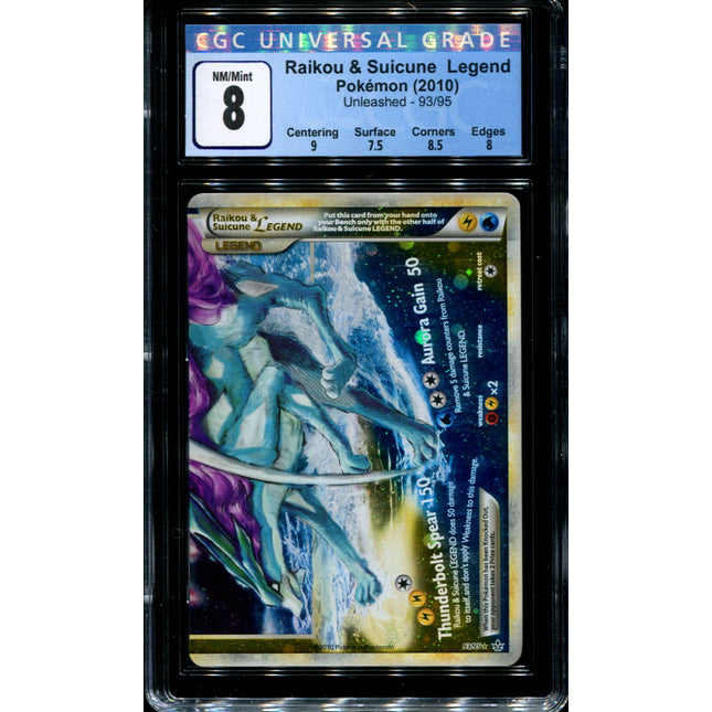 Raikou & Suicune Bottom - 93/95 - CGC 8 - Ultra Rare - Unleashed - Pokemon - 68383